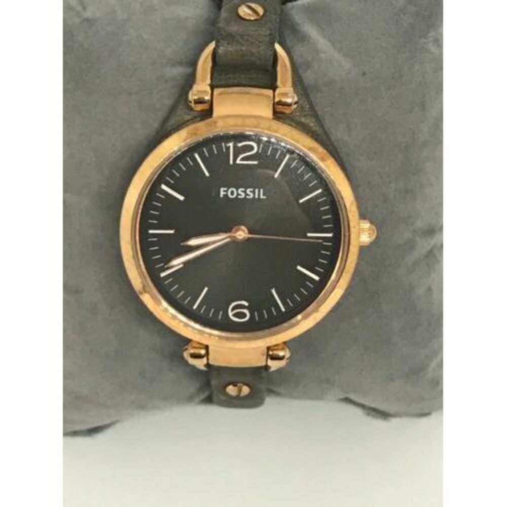Fossil Es3077 Georgia Men's Grey Leather Analog Dial Quartz Genuine Watch Bb798